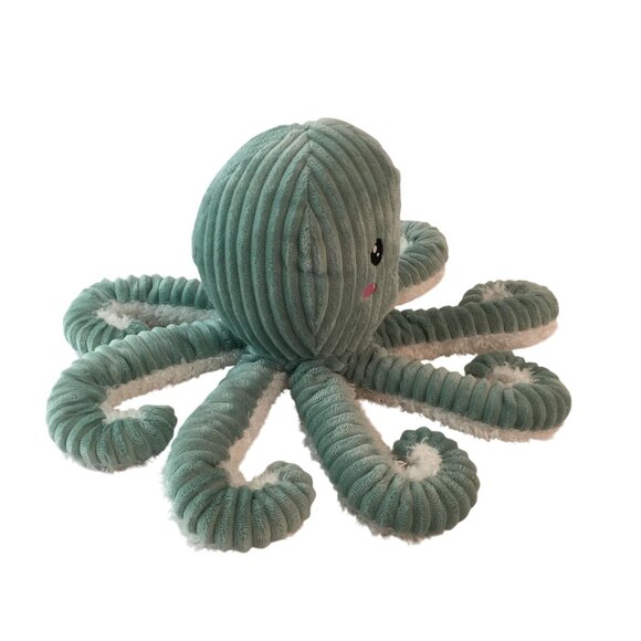 Spark Create Imagine Green Octopus Plush 12" Ribbed Stuffed Animal Toy Rattle - Picture 5 of 8